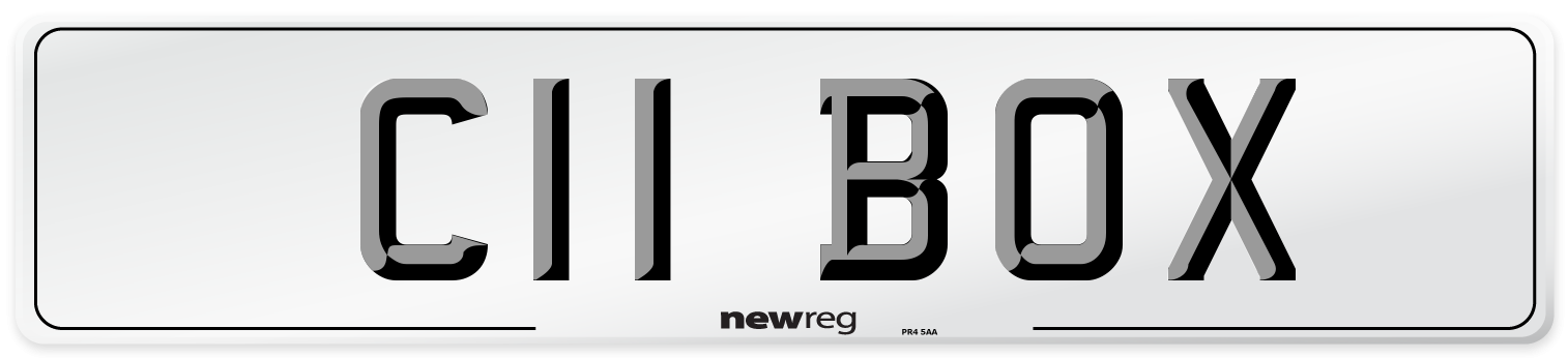 C11 BOX Number Plate from New Reg